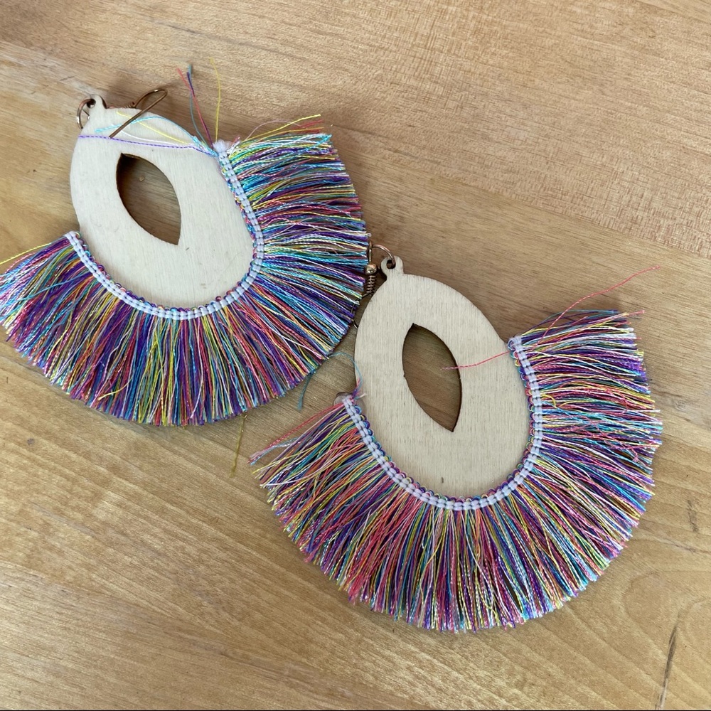Set Of Two Boho Multi-Color Earrings (Two Pieces) - image 6
